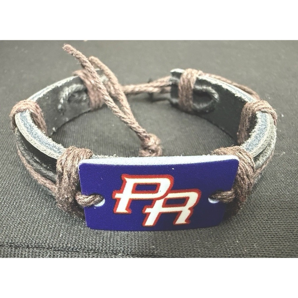 Puerto Rico PR Charm Bracelet Leather Adjustable Cord Blue Red White Unbranded - Picture 4 of 9